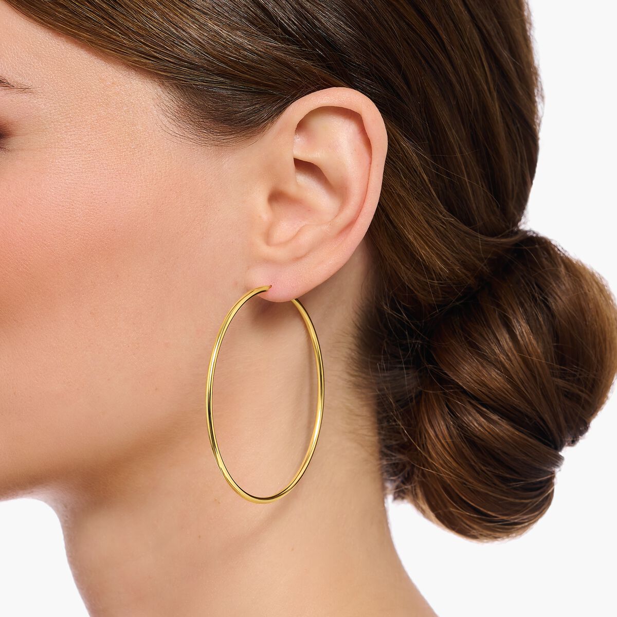 Gold-plated big hoop earrings