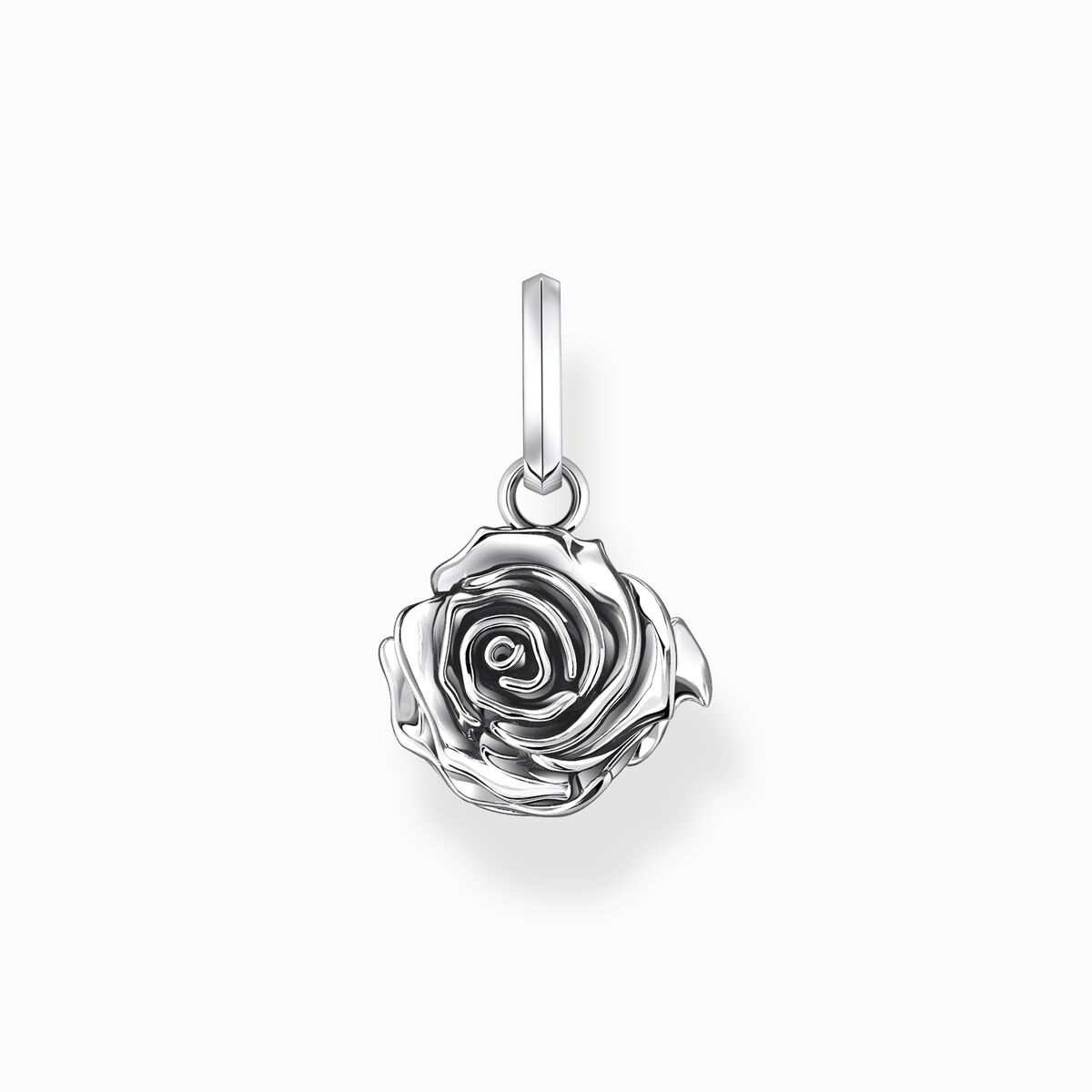 Silver Midnight Rose pendant