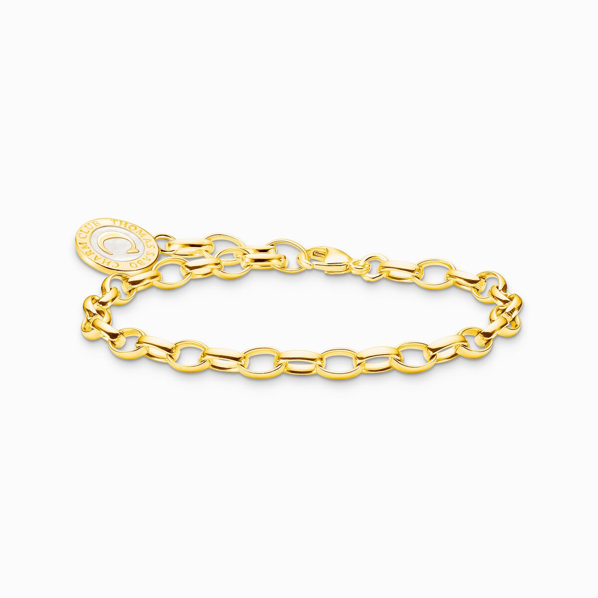 Charm bracelet with white Coin gold plated