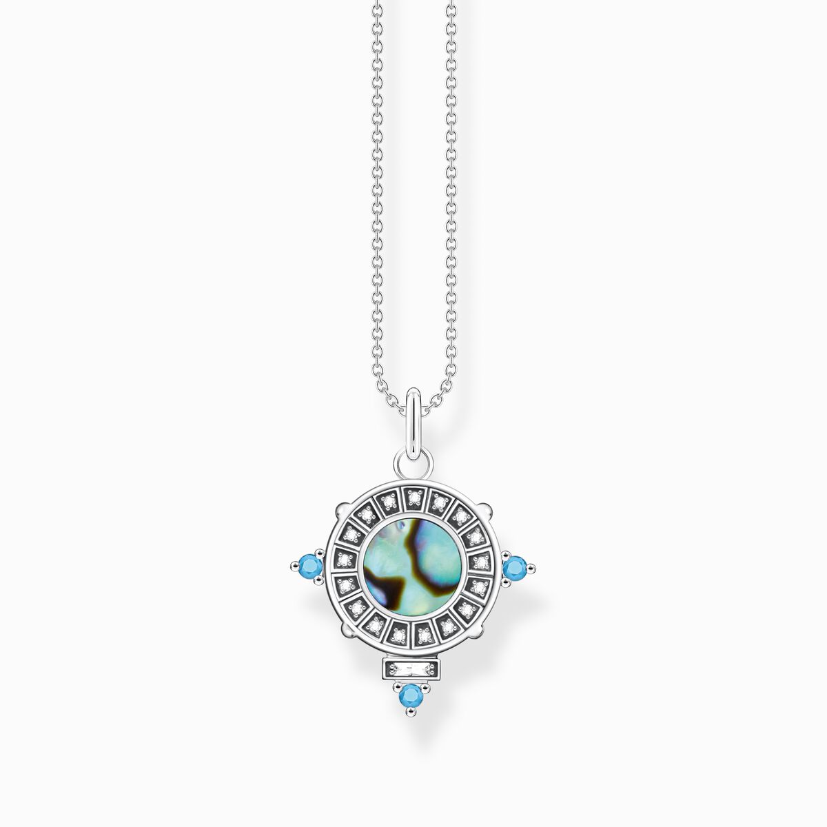 Necklace snake with abalone mother-of-pearl silver