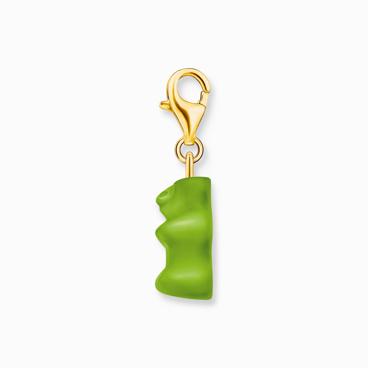 Gold-plated charm pendant goldbears in green