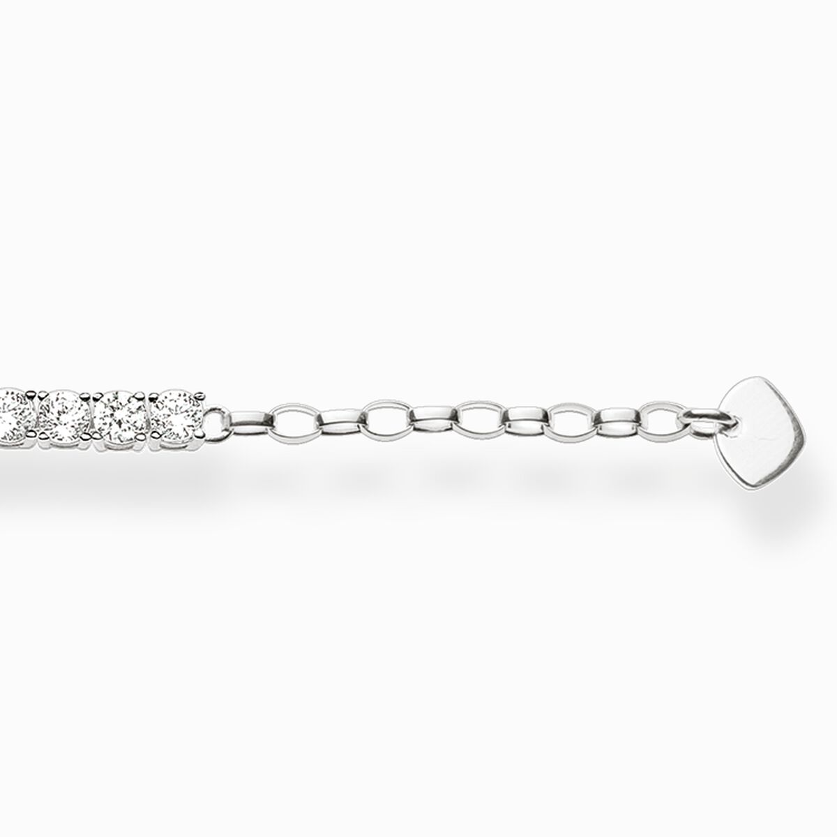 Tennis bracelet with white stones silver