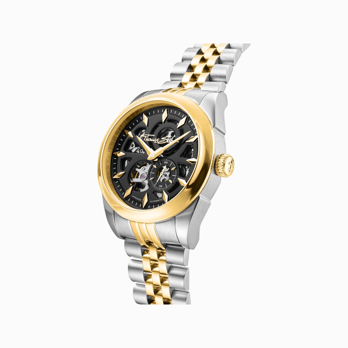 Bicolour automatic watch with 41 mm and black dial