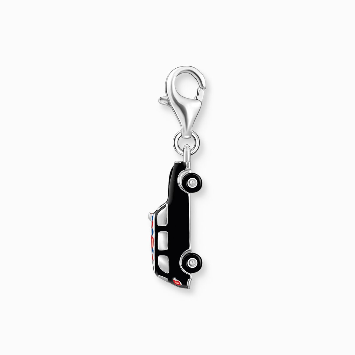 Silver charm pendant LONDON taxi with Union Jack