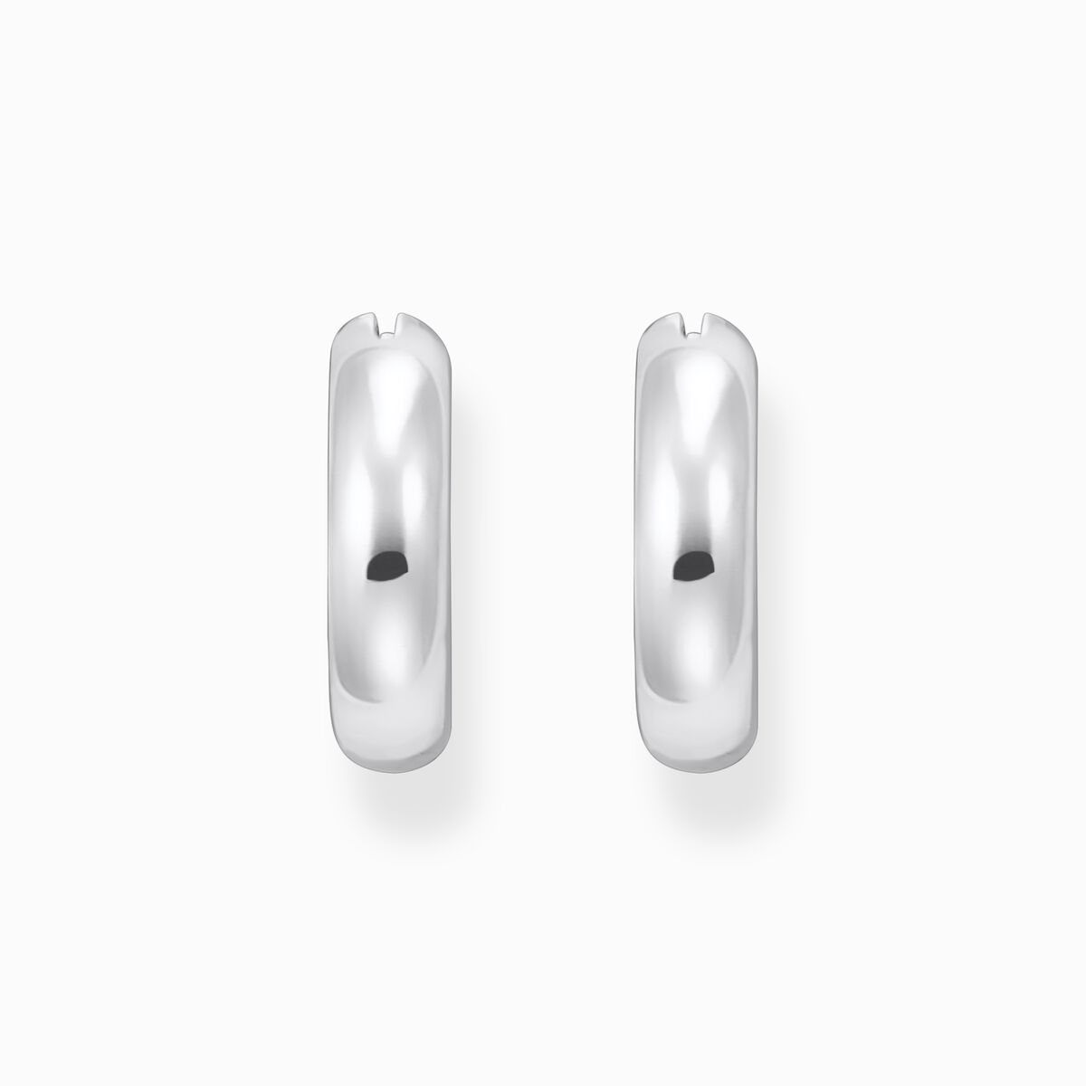 Silver medium-sized hoop earrings in chunky design