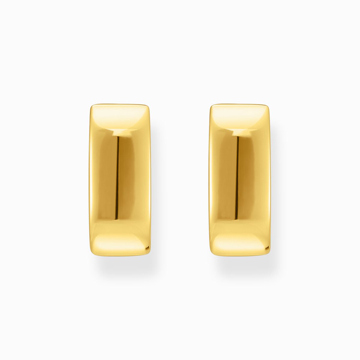 Gold-plated hoop earrings in angular shape