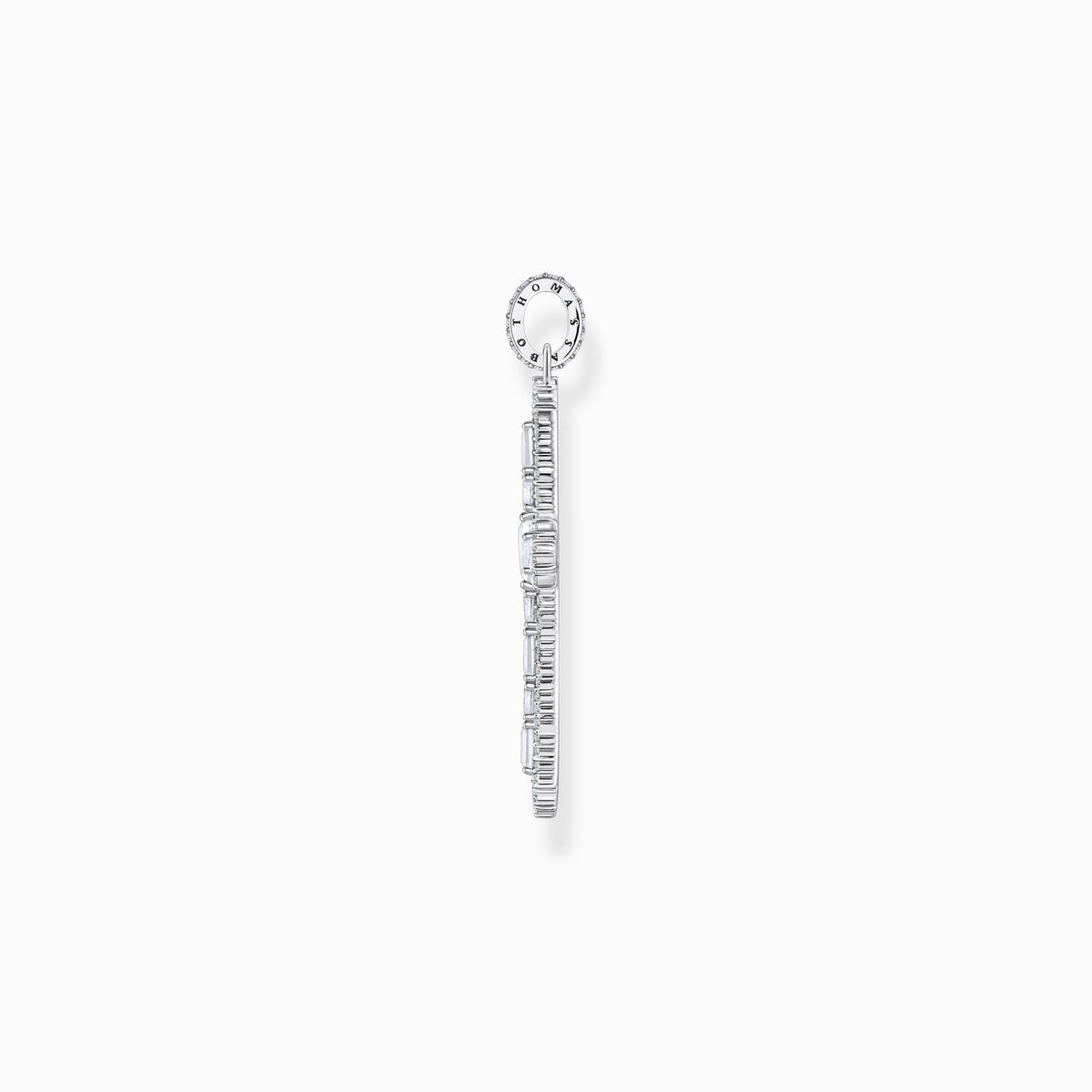 Silver cross pendant with white zirconia pavé