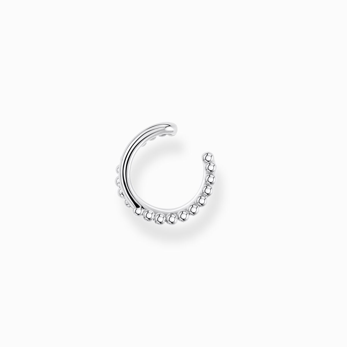 Single ear cuff criss cross dots silver