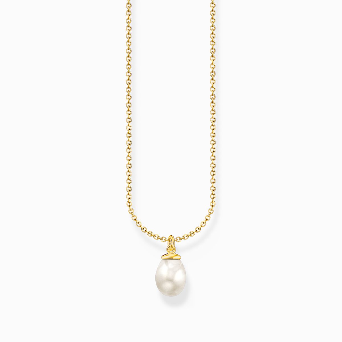 Gold-plated necklace with freshwater pearl pendant