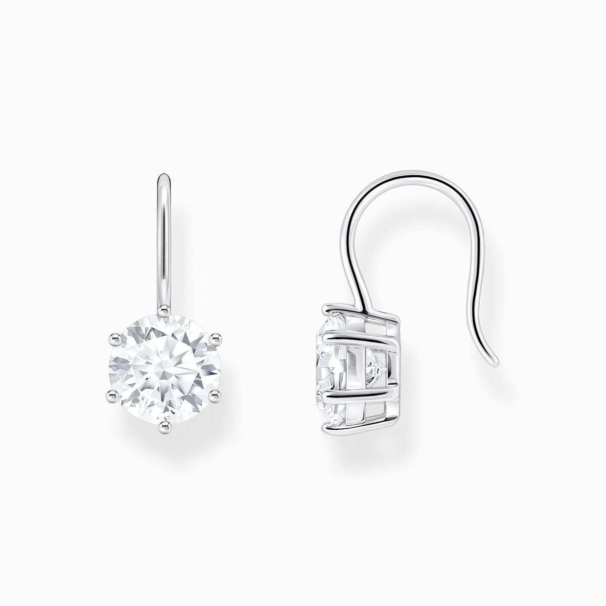Silver earrings with white zirconia