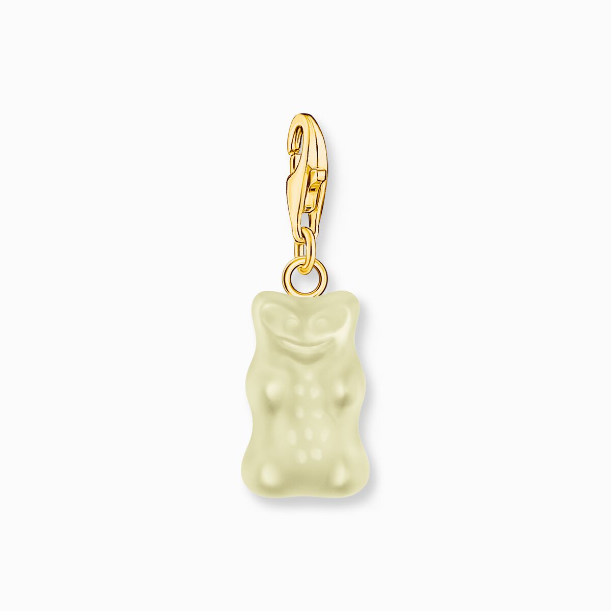 Gold-plated charm pendant goldbears in white