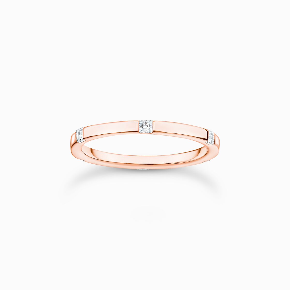 Ring with white stones rose gold
