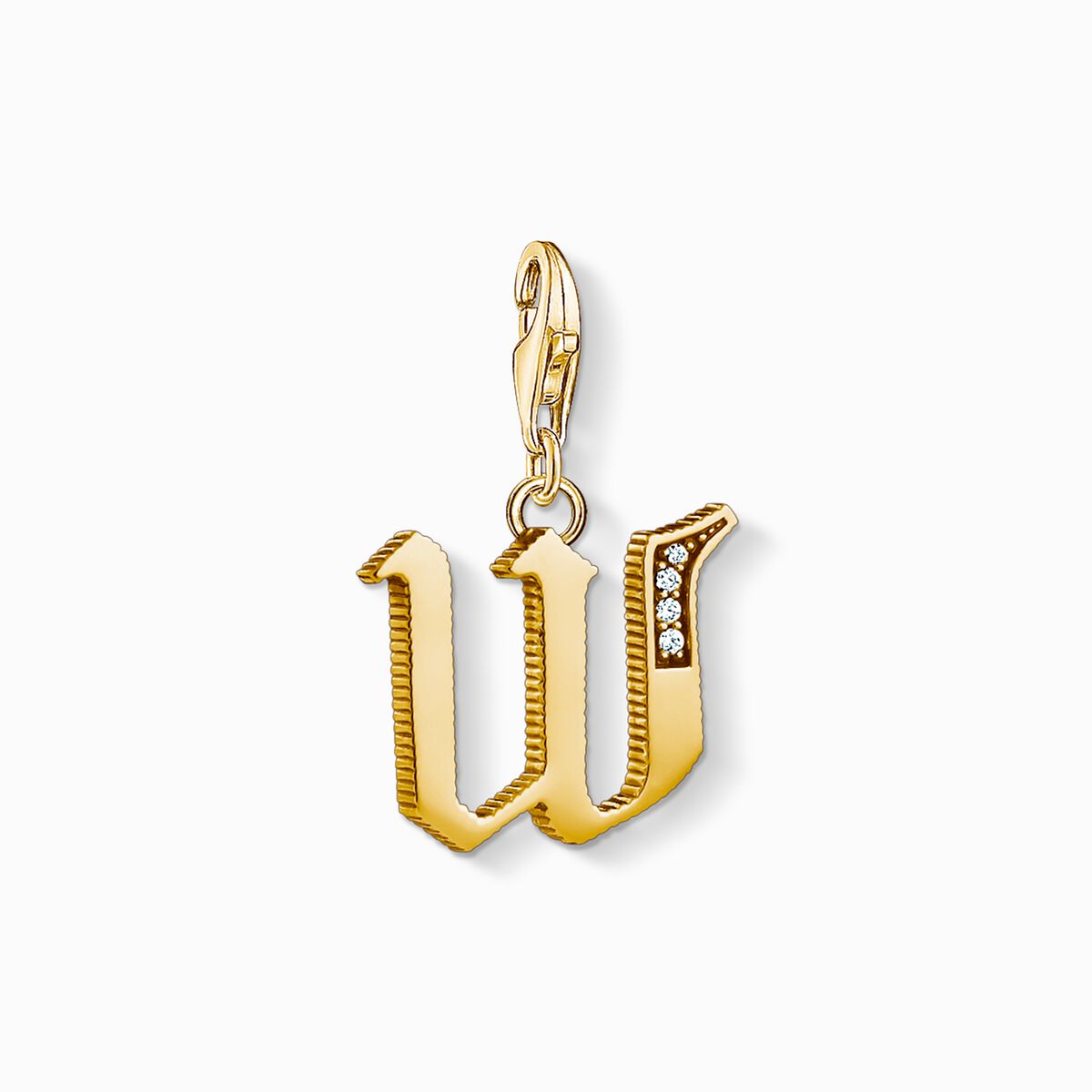 Charm pendant letter w gold