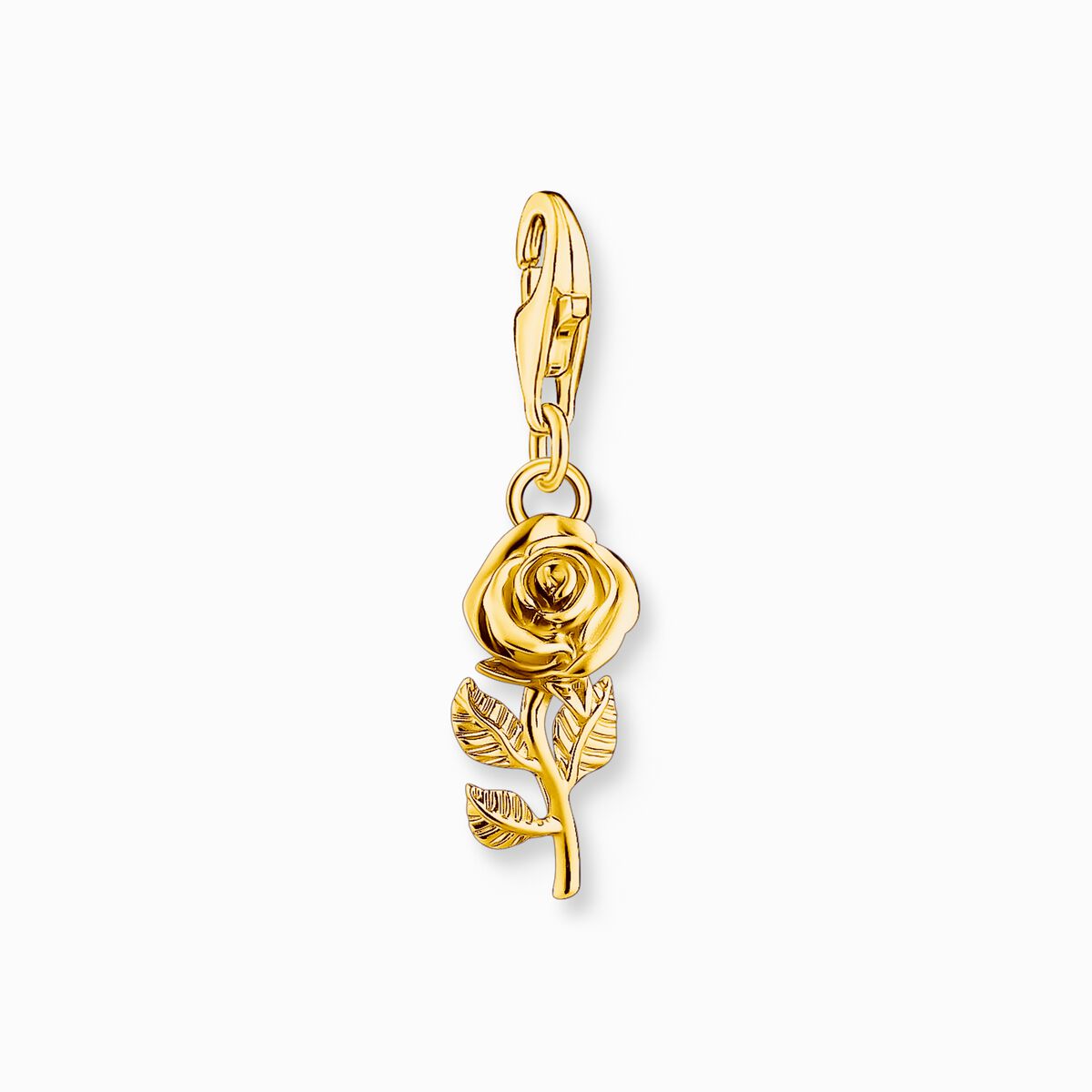 Gold-plated charm pendant in rose design