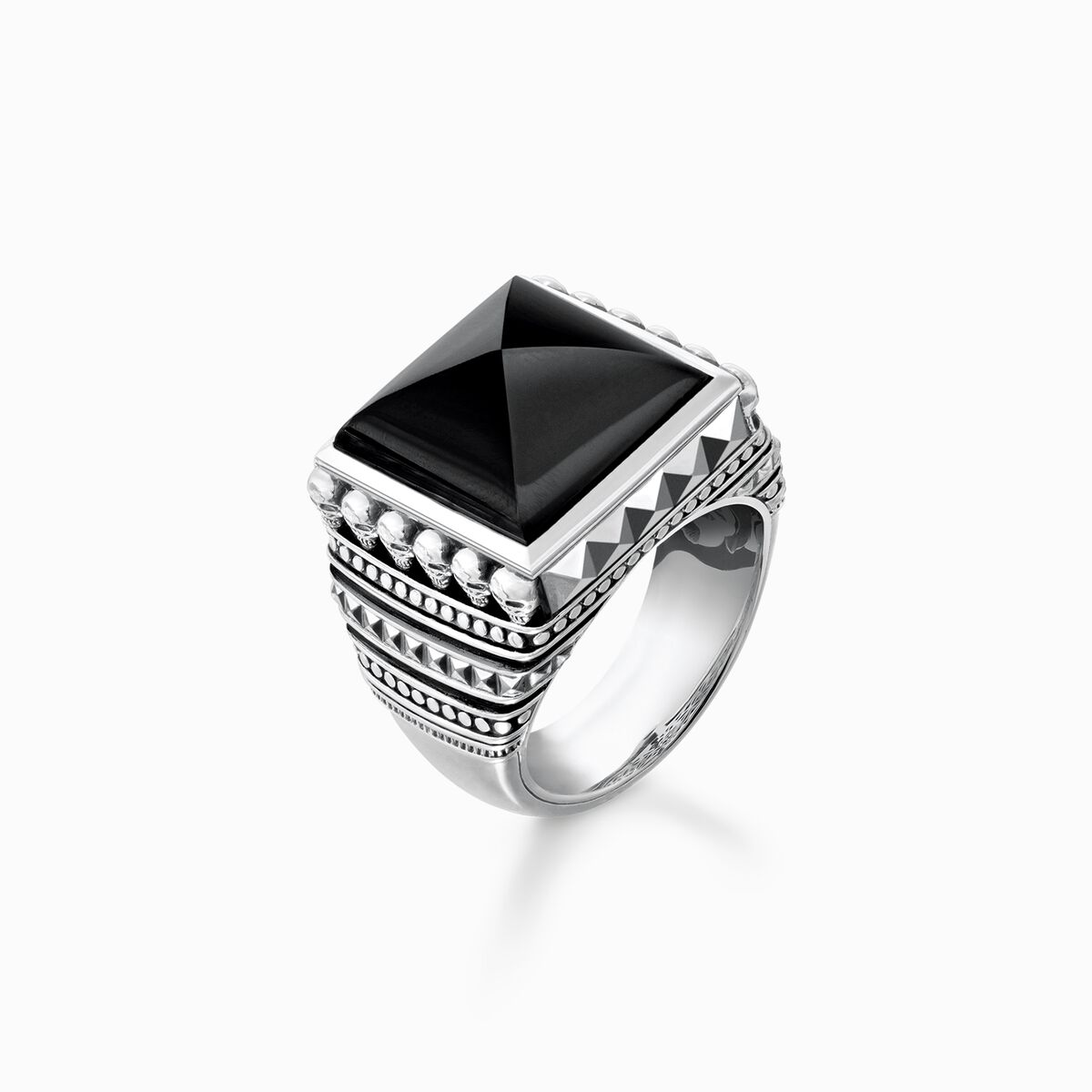Ring ethno skulls black