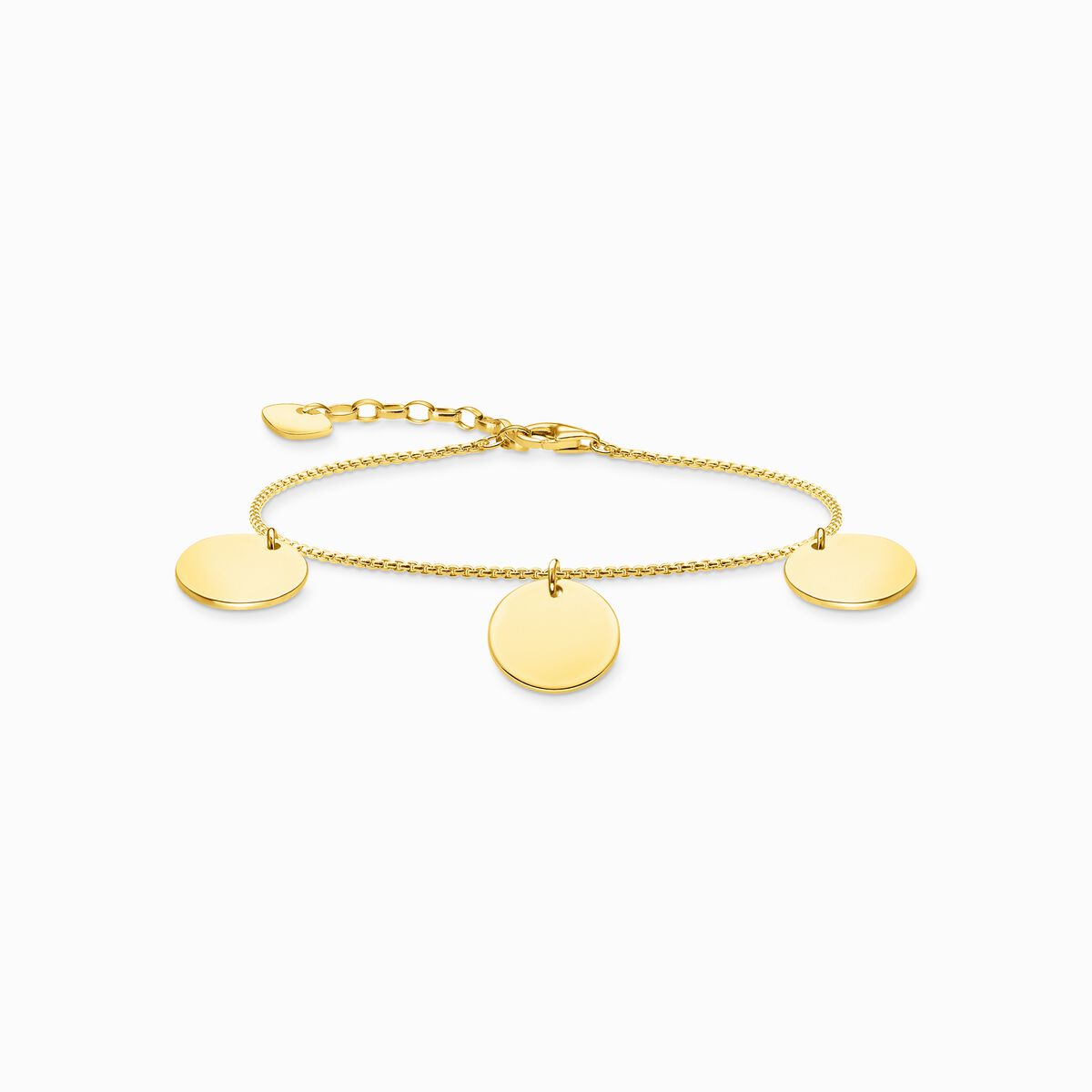 Bracelet with three discs gold