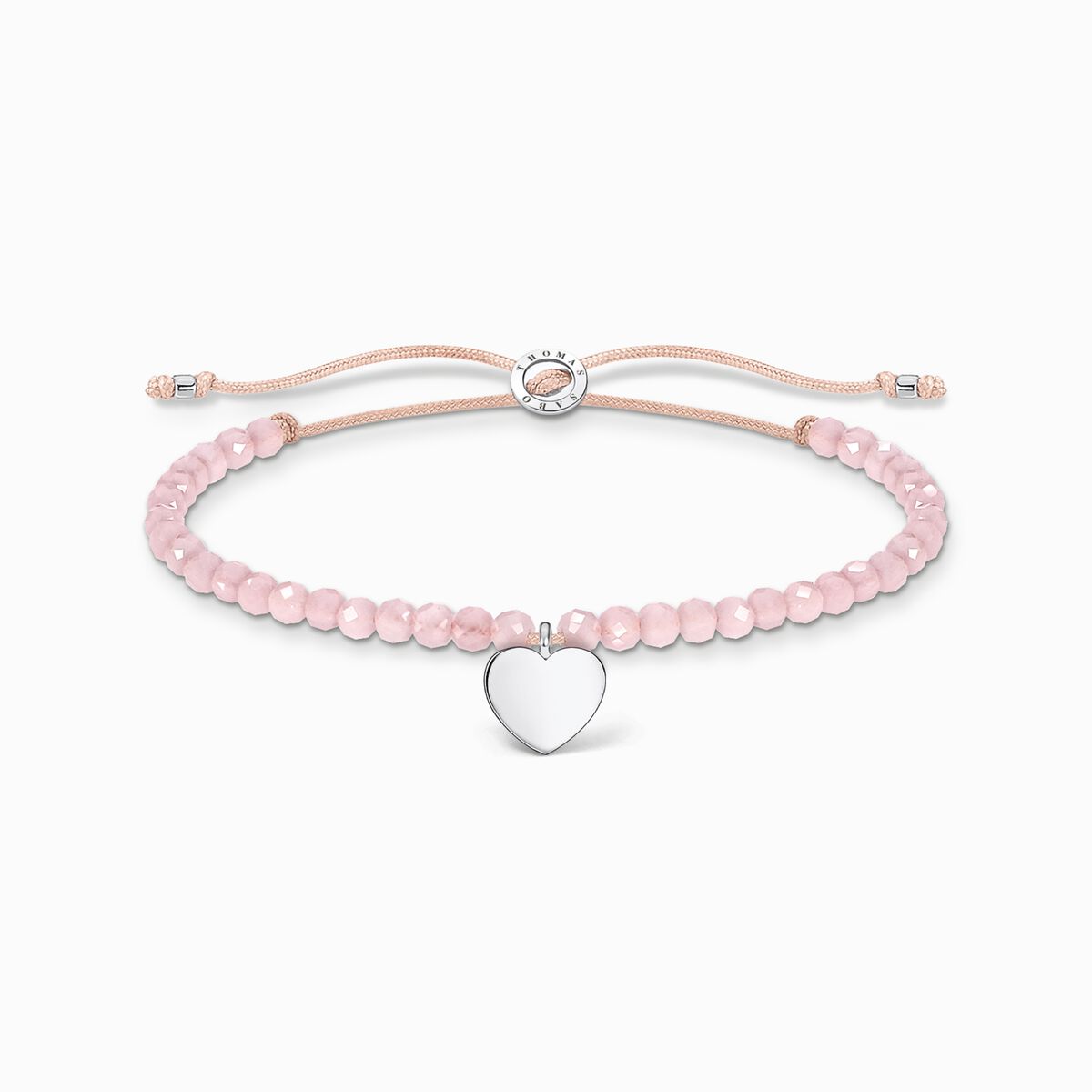 Bracelet pink pearls heart