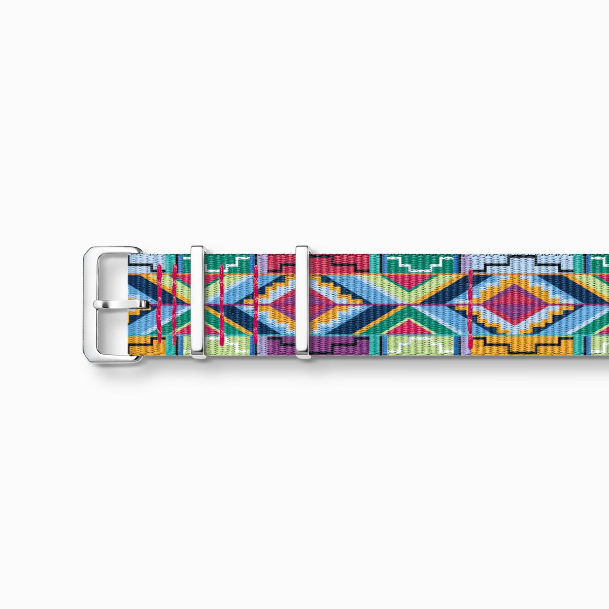 SET CODE TS white watch & coloured graphic pattern strap