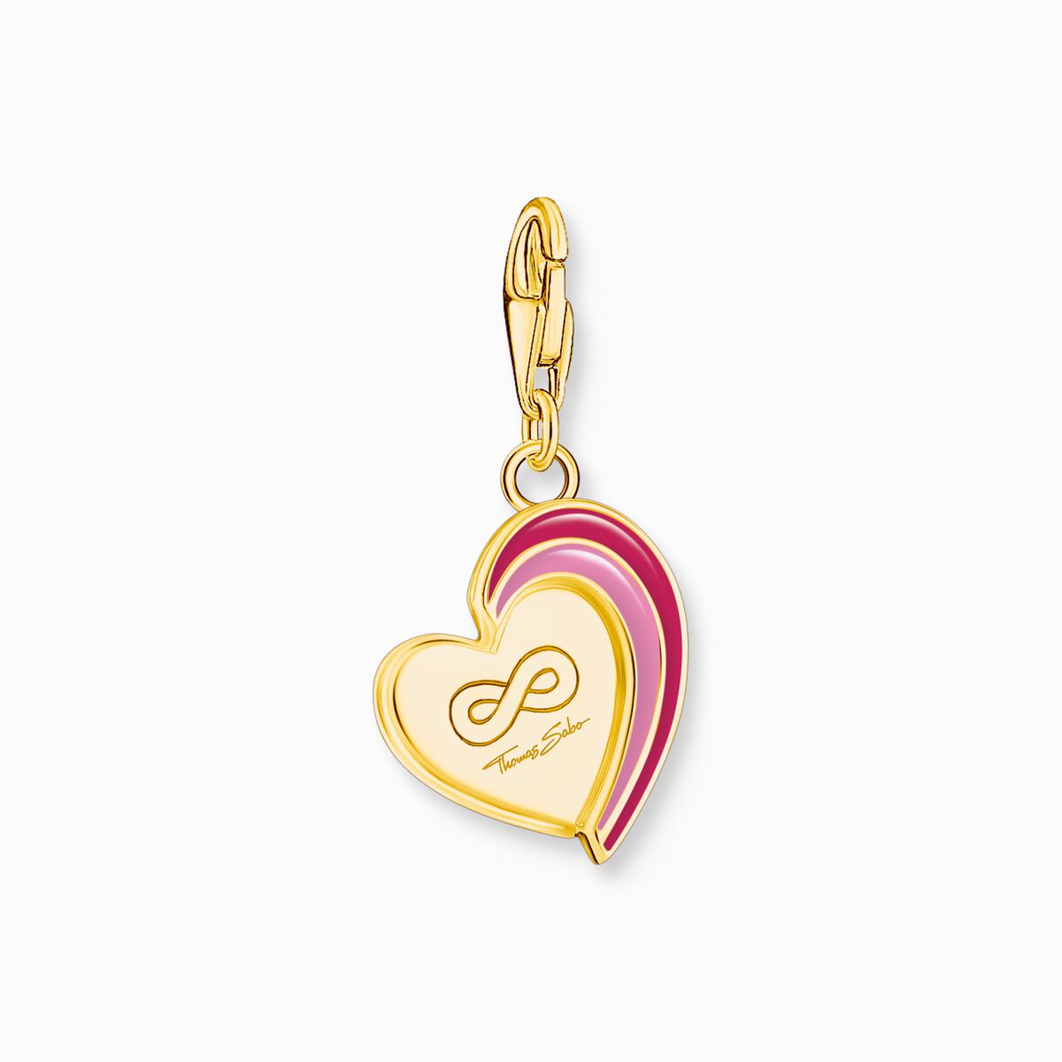 Gold-plated charm pendant in heart-shape with engraving