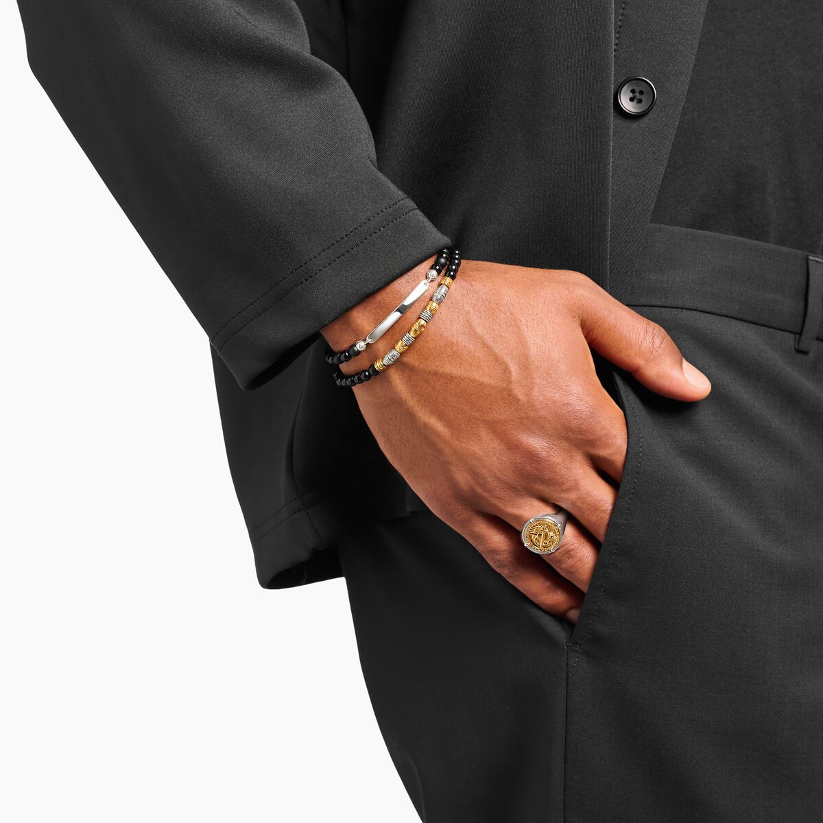 Bracelet two-tone lucky Charm, black