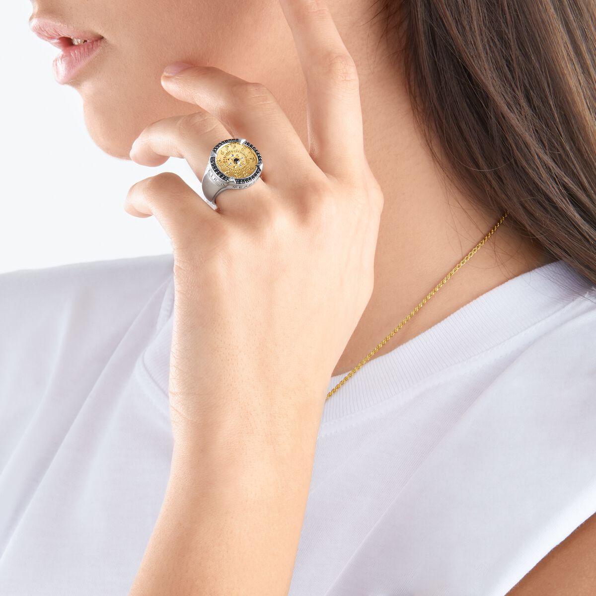 Ring elements of nature gold