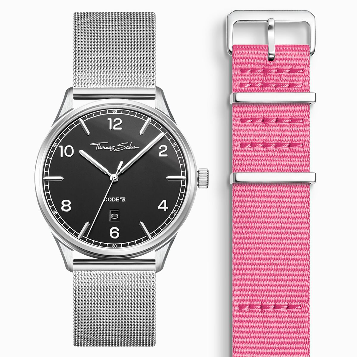 SET CODE TS black watch & pink strap