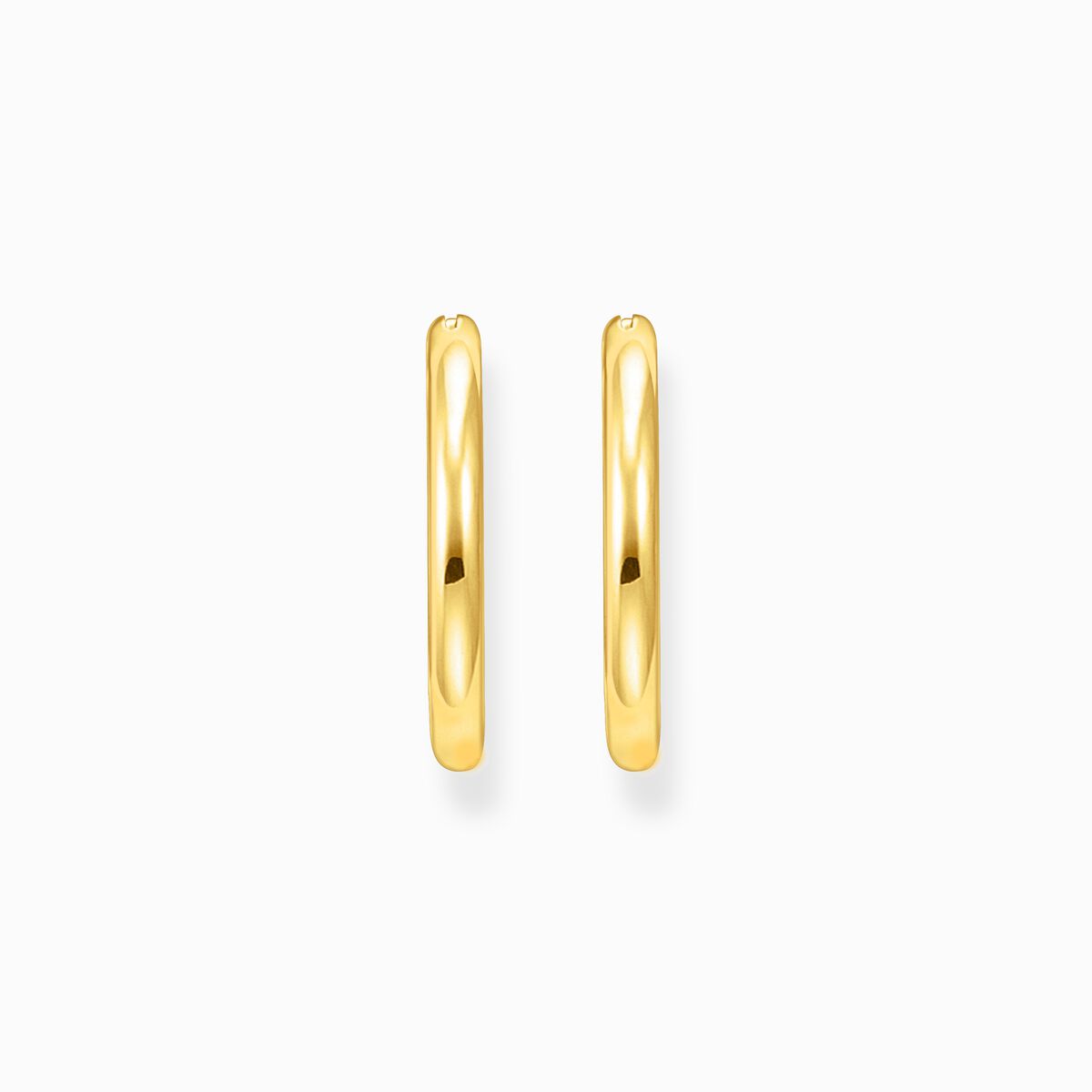 Gold-plated classic hoop earrings in wider shape