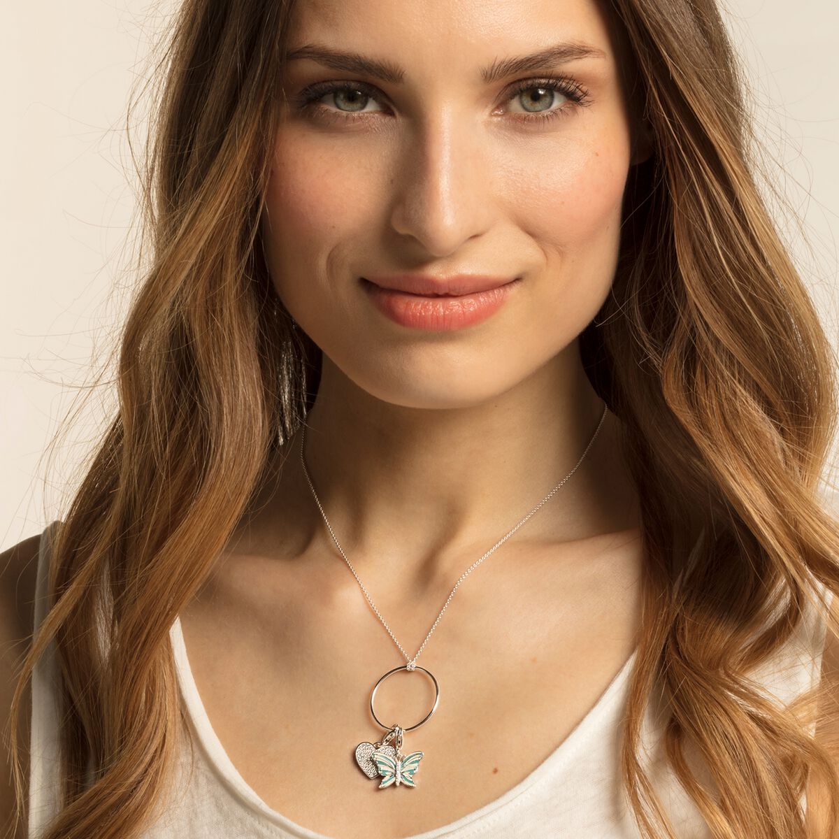 Charm pendant heart pavé