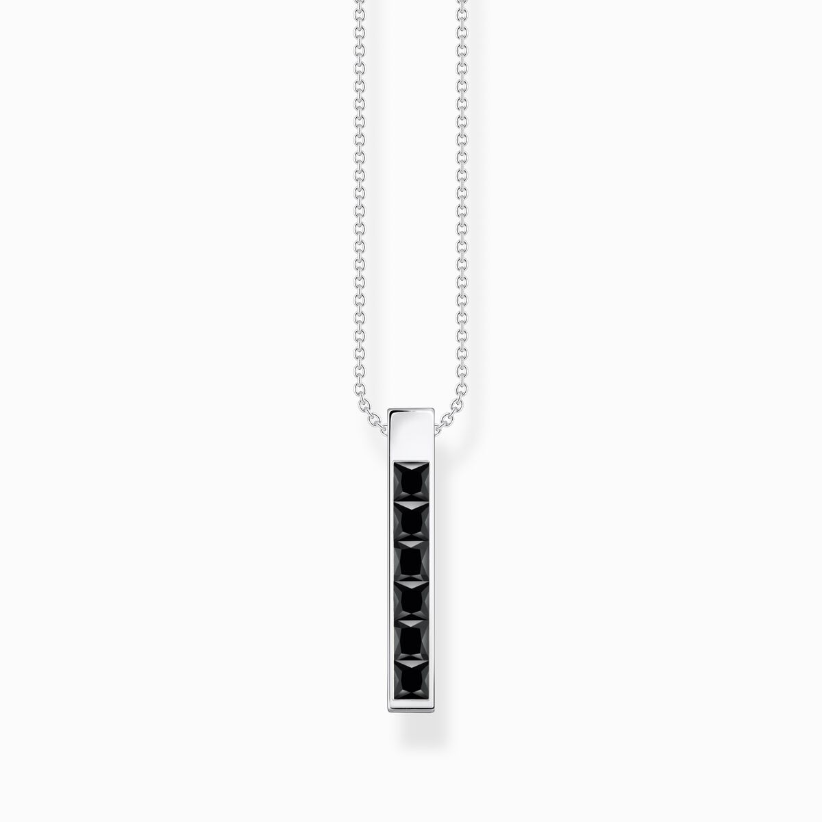 Necklace with black stones silver