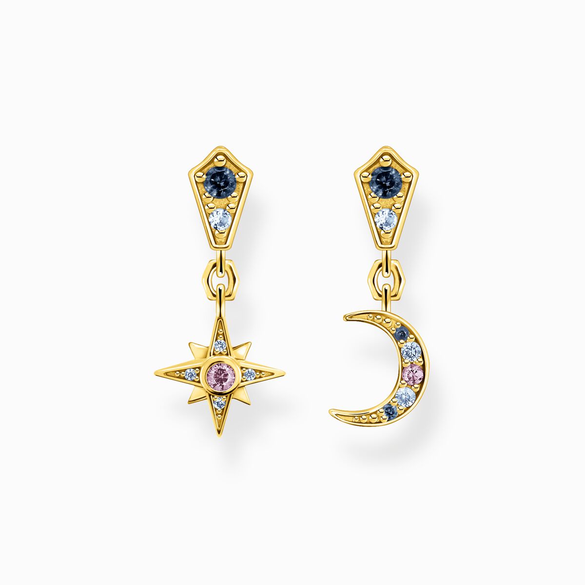 Earrings Royalty star & Moon gold