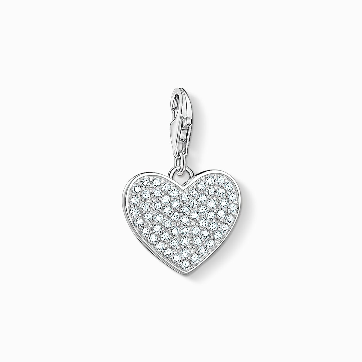 Charm pendant heart pavé