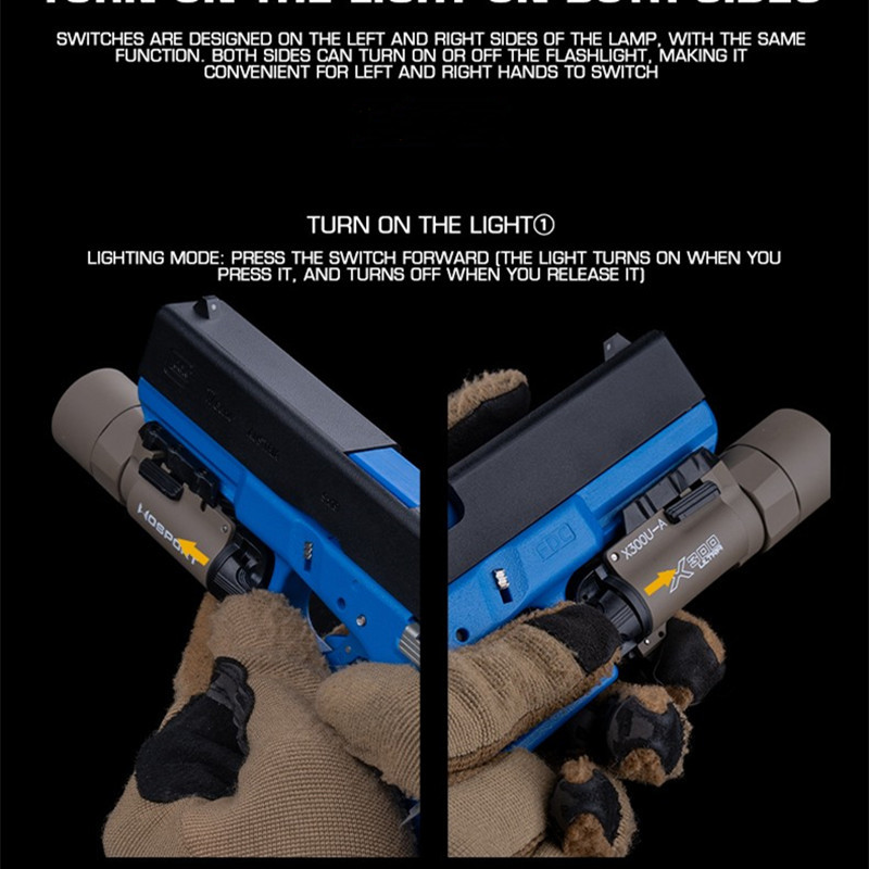 X300-A Tactical underhang Flashlight (SF model) 800 lumen alloy housing left and right dual switches - ortacical