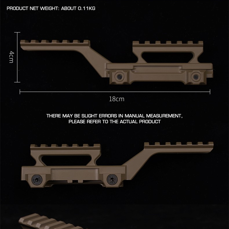 Serpentine T1 lift bracket (rail model) Lightweight alloy Picatini compatible - ortacical