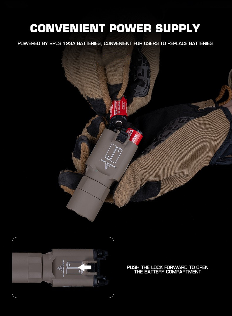 X300-A Tactical underhang Flashlight (SF model) 800 lumen alloy housing left and right dual switches - ortacical