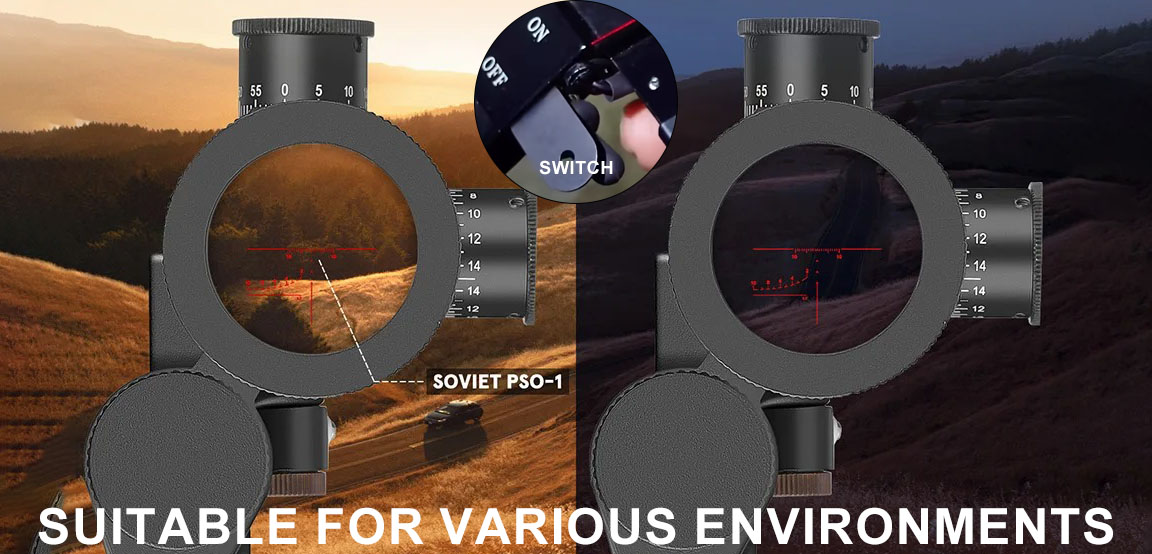 SVD 4X26 Side Mount Red Illuminated Tactical Hunting Riflescope Glass Reticle Optics Sights AK Rifle Sniper Scope - ortacical