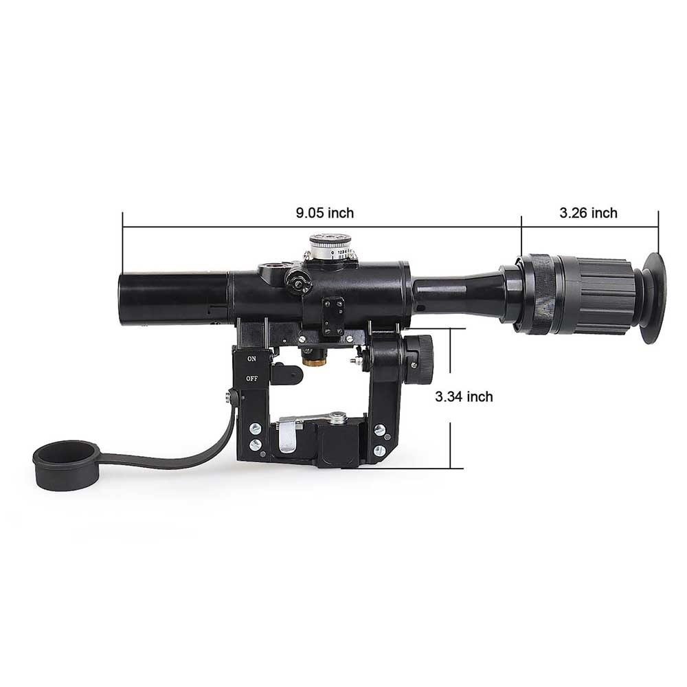 SVD 4X26 Side Mount Red Illuminated Tactical Hunting Riflescope Glass Reticle Optics Sights AK Rifle Sniper Scope - ortacical