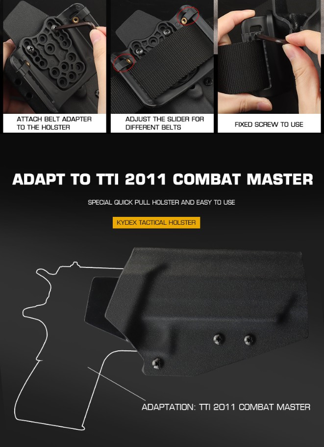 TCM K-board tactical adjustable quick-pull sleeve TTI 2011 COMBAT MASTER KYDEX - ortacical