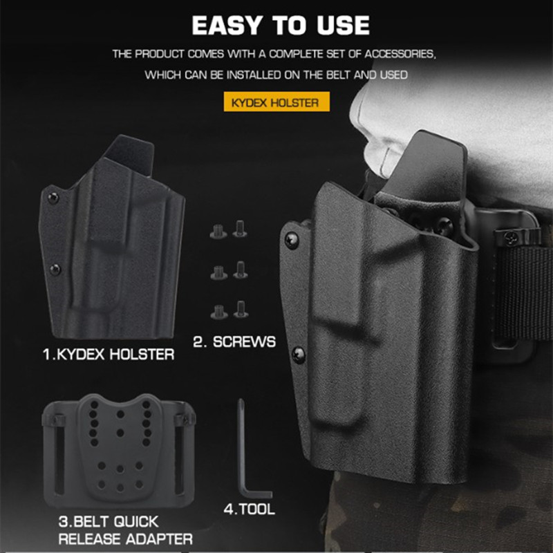 Tactical camouflage Quick draw cover G-TLR Tactical light Quick draw cover Kydex imported material adaptor (GLOCK 17/19 port SPC/19X/45)TLR-1 flashlight - ortacical