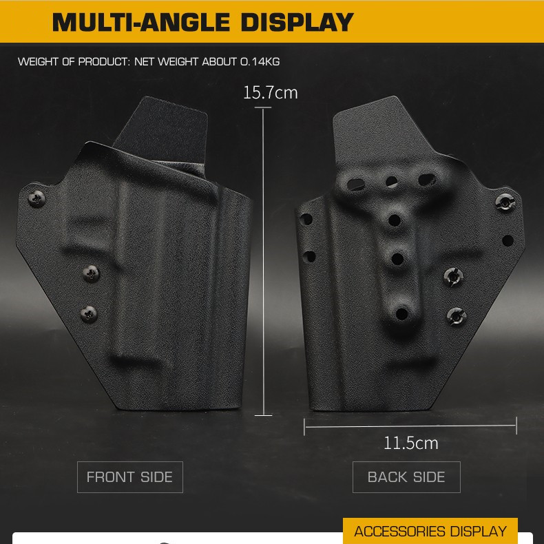 Tactical anti-slip and scratch-resistant MOLLE system fits waist seal belt P226 Kydex with quick-pull sleeve - ortacical