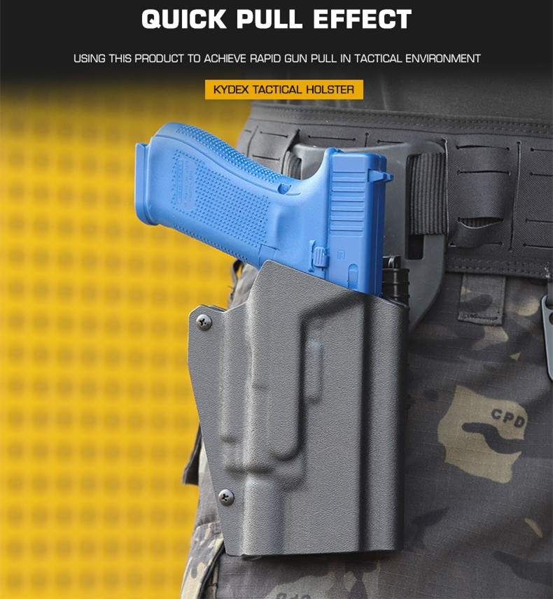 Kydex imported material adaptor belt system [GLOCK 17/19/19X/45]-X400 Tactical light camouflage quick pullout sleeve - ortacical