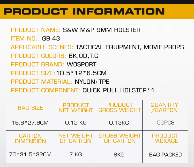 M92 Quick Pull sleeve tactical waist quick pull sleeve - ortacical