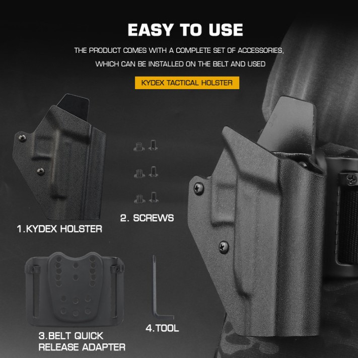 G-48 ADAPTS waist sealing belt tactics Quick pull sleeve elastic adjustable Kydex material 3MM fan - ortacical