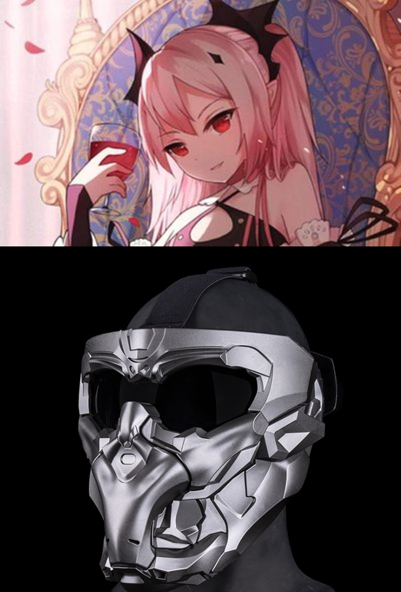 Mecha of Doom Terminator style mask and COSPLAY carbon fiber silver gray color suit - ortacical