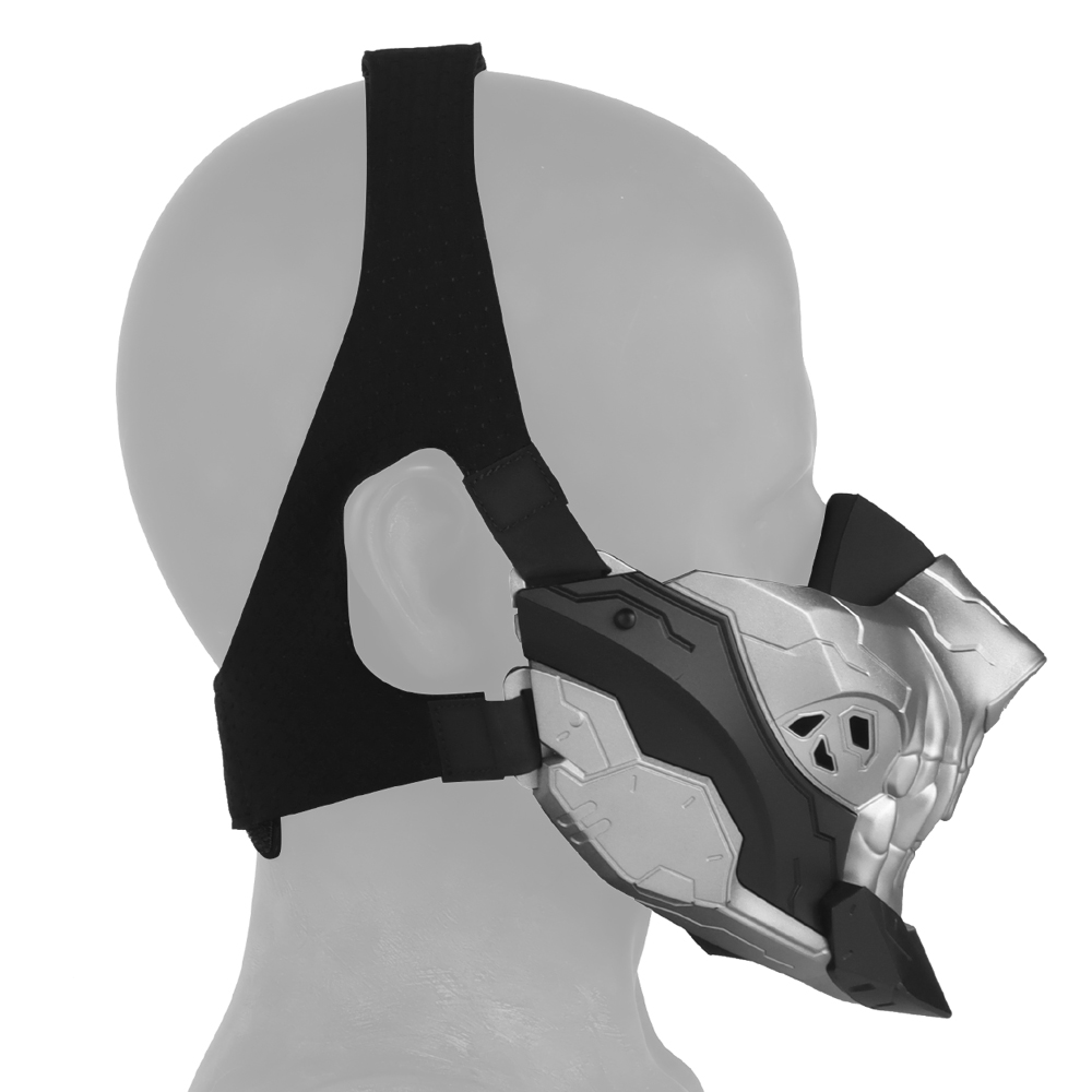 Rebel Punisher Skeleton silver gray half face with a COSPLAY ball Halloween mask - ortacical