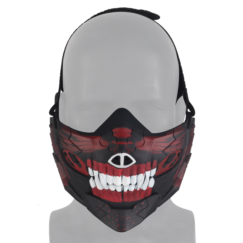 Rebel Punisher Skeleton silver gray half face with a COSPLAY ball Halloween mask - ortacical