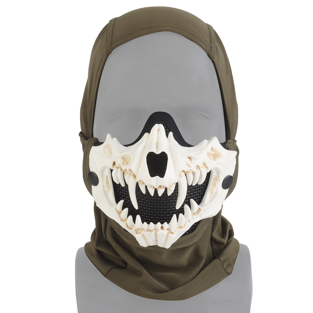 Fangs Mask Mask version (white mouth) Fangs Beast costume Halloween party costume haunted house - ortacical