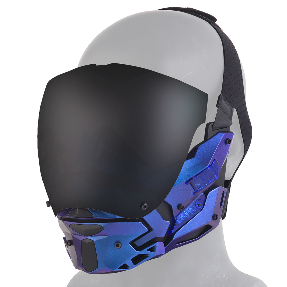 Dark Night mask with cyberpunk functional sci-fi style helmet and tactical Predator props - ortacical
