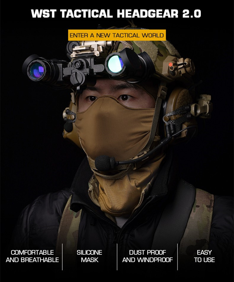 Tactical headgear Second generation silicone face mask camouflage riding sun protection windproof headgear - ortacical