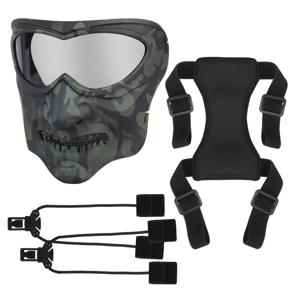 Color matching Night Knight Full Face Mask Breathable Halloween game COS Skeleton Ghost Ride - ortacical