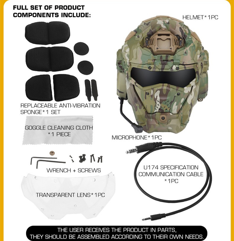 W Assault Helmet II Outdoor Tactical integrated multifunctional helmet with built-in headphone protection - ortacical